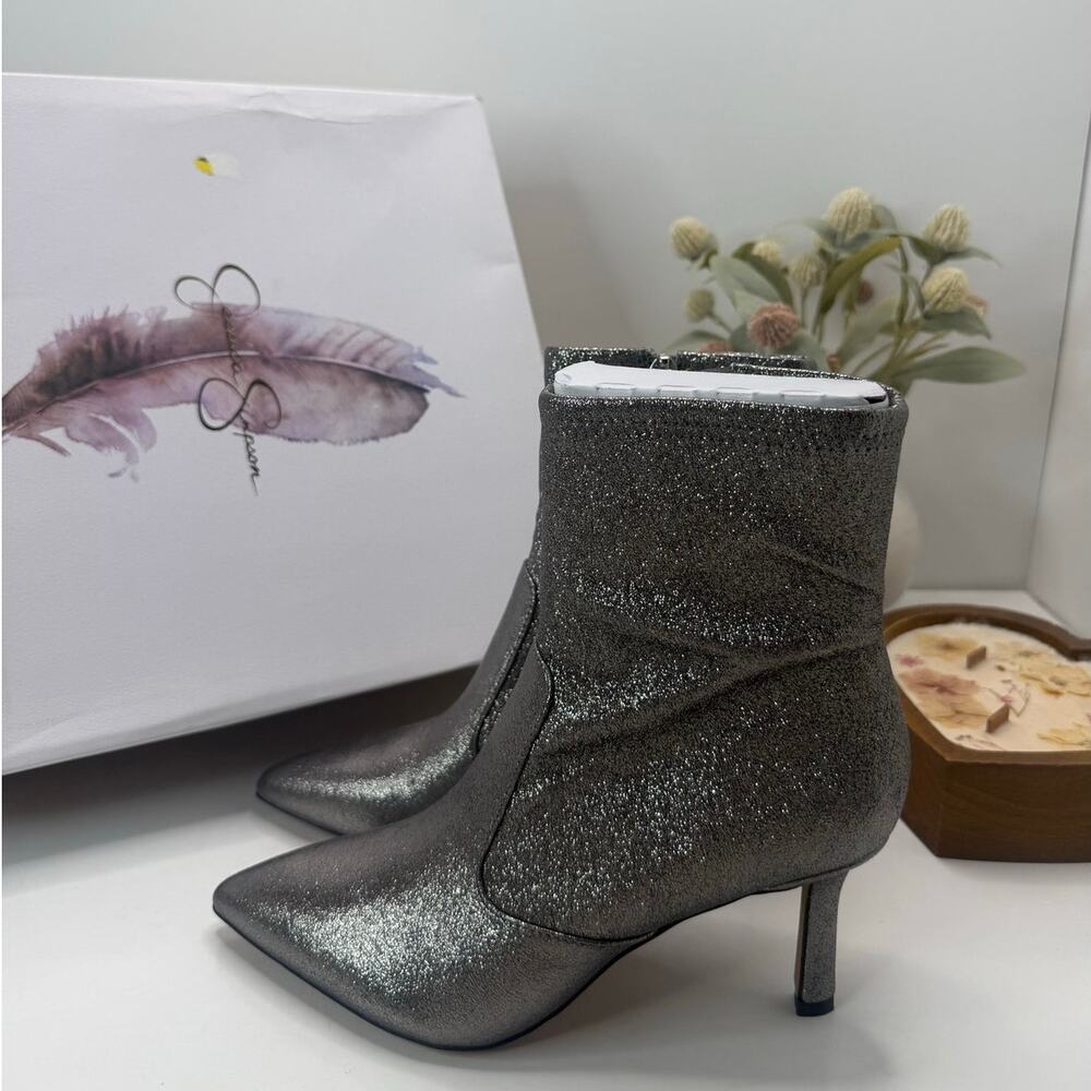 Jessica Simpson Donatela Glitter Sparkle Boots Metallic Petwer Women's 7M NWB
